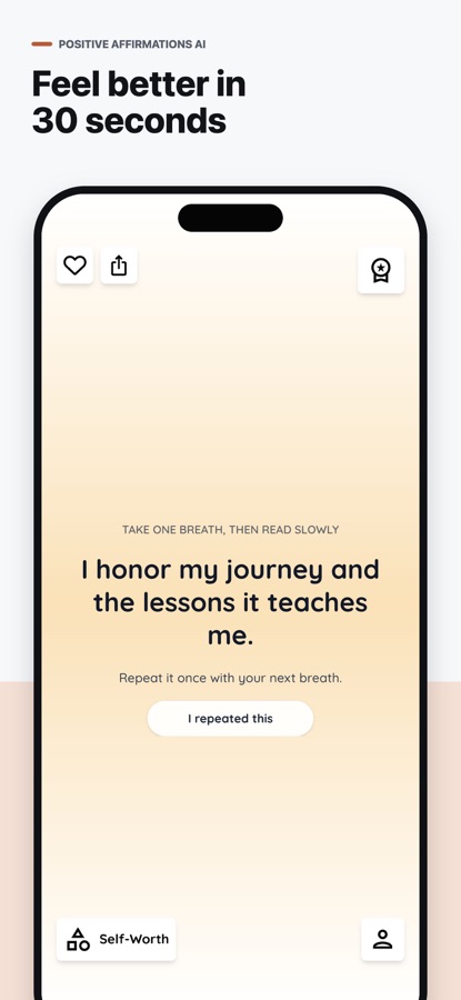 Positive Affirmation AI App Store screenshot